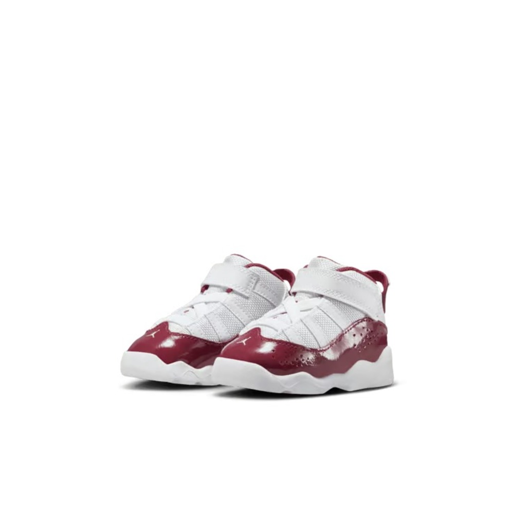 Nike Air Jordan 6 Rings Toddler Sneakers Size 6C White/ Red 323420-165 NEW